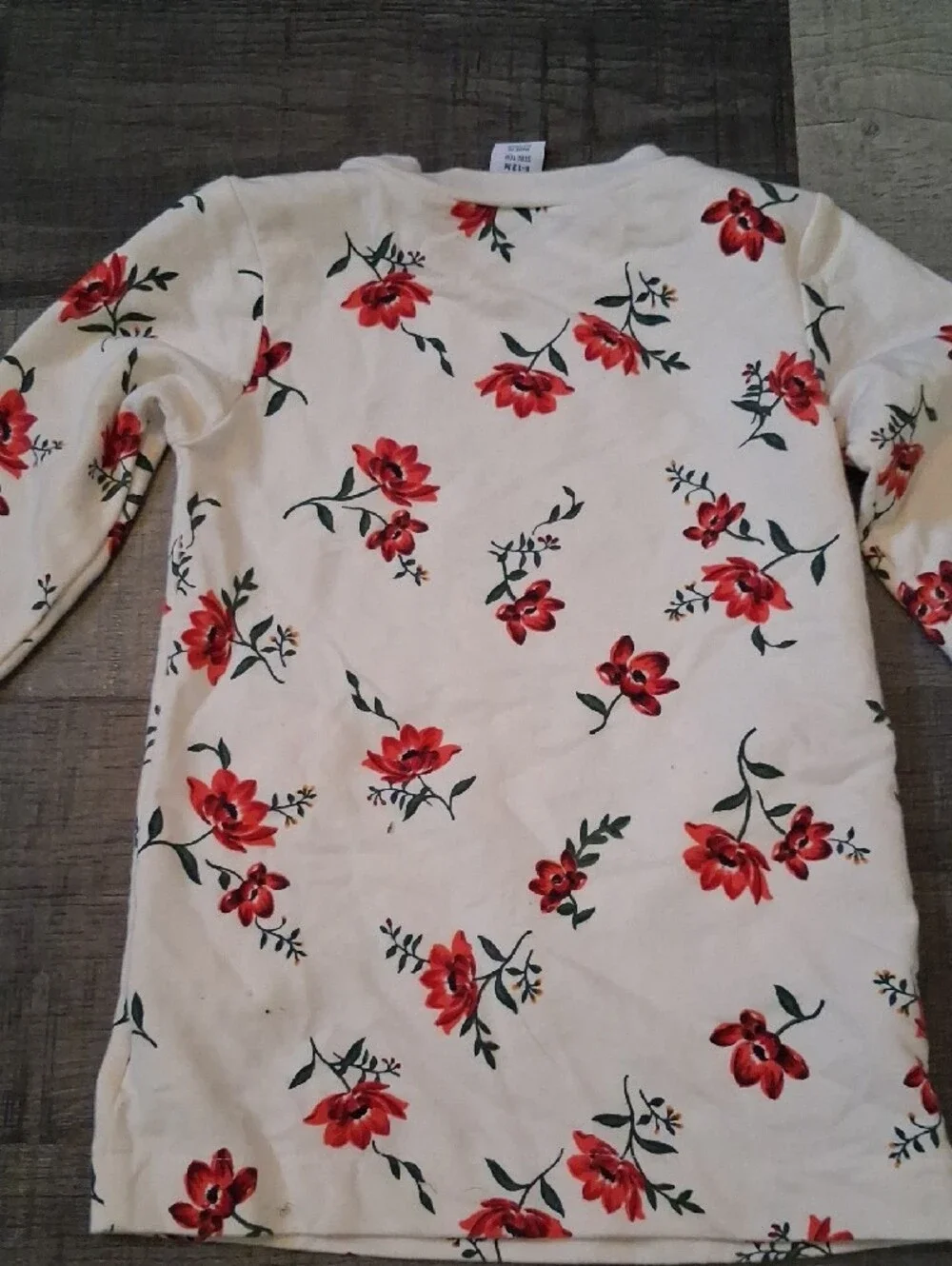 Old Navy Cream Infant Dress with Red Floral Print and Gold Zippers